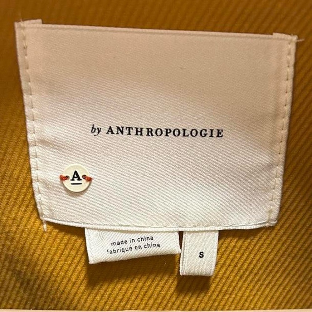 Anthropologie Nora Flounce Sleeved Trucker Jacket in Mustard - S - Picture 6 of 15